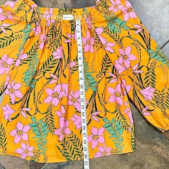 Gason & Latimer Off The Shoulder Tropical Floral Blouse Medium - Picture 6 of 11